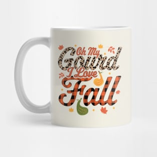 Oh My Gourd I Love Fall Plaid Leopard Print - Autumn Fall Mug